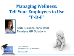 Managing Wellness: Tell Your Employees to Use &ldquo;PDF