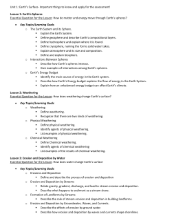 Unit 1: Earth`s Surface- Important things to know and apply for the