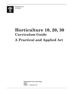 Horticulture 10, 20, 30 Curriculum Guide A