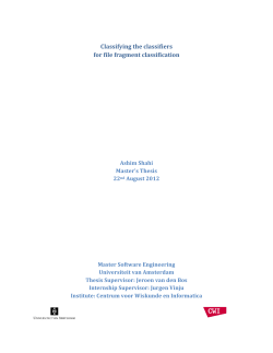 Classifying the file fragment classifiers - UvA-DARE