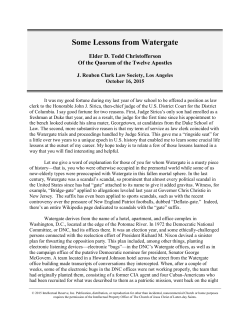 Some Lessons from Watergate