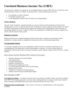 Unrelated Business Income Tax (UBIT)