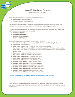 NuVal&reg; Attribute Criteria