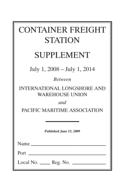 container freight station supplement - PMA - Longshore