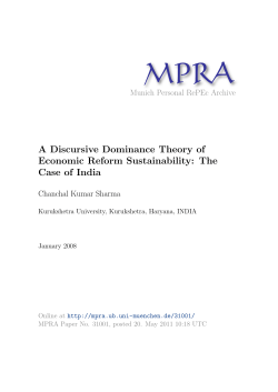 A Discursive Dominance Theory of Economic Reform Sustainability