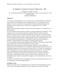 Investigating Low Temperature Properties of Rubber Seals
