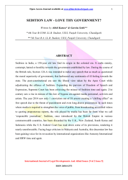 sedition law - love thy government? - International Journal of Legal