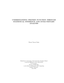 UNDERSTANDING PROTEIN FUNCTION THROUGH STATISTICAL