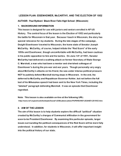 EISENHOWER, McCARTHY, AND THE ELECTION OF 1952
