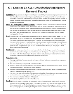 GT English: To Kill A Mockingbird Multigenre Research Project