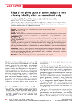 MALE FACTOR Effect of cell phone usage on