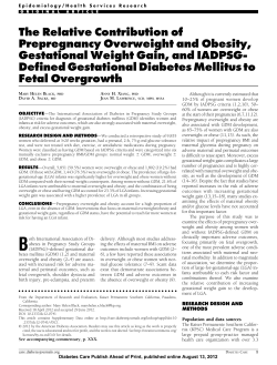 The Relative Contribution of Prepregnancy Overweight and Obesity