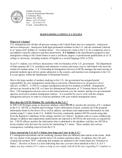 MAINTAINING LAWFUL F-1 STATUS
