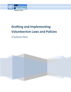 Drafting and Implementing Volunteerism Laws and Policies