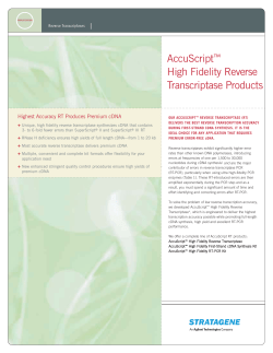 AccuScript&trade; High Fidelity Reverse Transcriptase Products