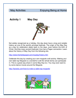 May Activities Enjoying Being at Home Activity 1 May Day