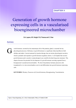 Generation of Growth Hormone Expressing Cells in a Vascularized