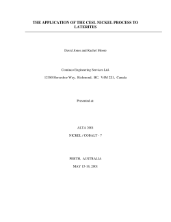 the application of the cesl nickel process to laterites