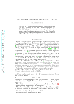 How to solve the matrix equation XA