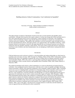 Building Inclusive School Communities: Can Conformity be Equitable?