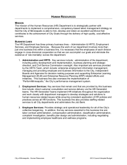 HUMAN RESOURCES The mission of the Human Resources (HR