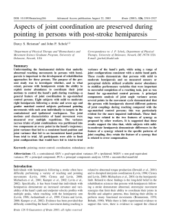 Aspects of joint coordination are preserved