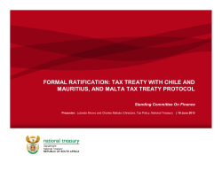 formal ratification: tax treaty with chile and mauritius, and malta tax