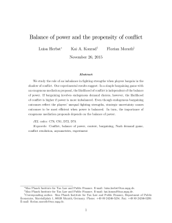 Balance of power and the propensity of conflict - Wiwi Uni