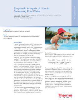 Enzymatic Analysis of Urea from Swimming Pool Waters