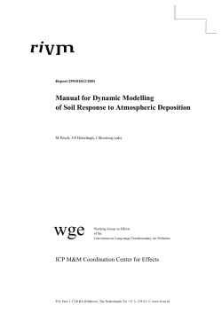 Manual for Dynamic Modelling of Soil Response to Atmospheric