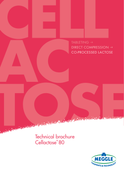 Cellactose&reg; 80 - Meggle Pharma