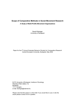 Scope of Comparative Methods in Social Movement Research