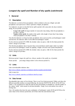 Longest dry spell and Number of dry spells - SWICCA