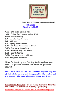 8th Grade Week of 4/20/15 4/23