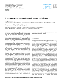 A new source of oxygenated organic aerosol and oligomers