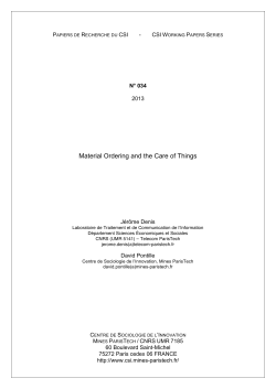 material ordering and the care of things