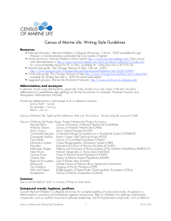 Census of Marine Life Writing Style Guidelines