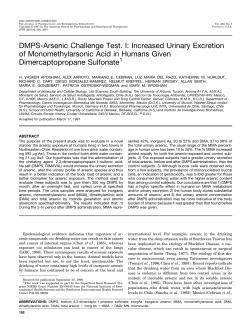 DMPS-Arsenic Challenge Test. I - Arsenic Health Effects Research