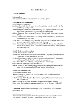 Rice: Global Histories1 Table of contents Introduction Francesca