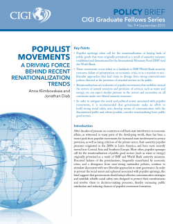 POPULIST MOVEMENTS POLICY BRIEF