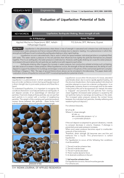 Evaluation of Liquefaction Potential of Soils
