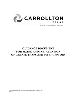 guidance document for sizing and installation of grease traps