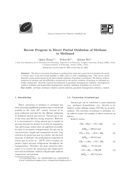 Recent Progress in Direct Partial Oxidation of Methane to Methanol