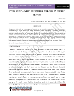 study of implication of isometric exercises on cricket players