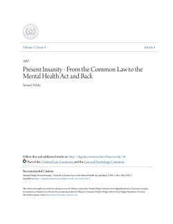 From the Common Law to the Mental Health Act