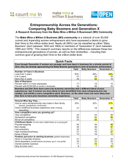 Entrepreneurship Across the Generations: Comparing