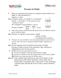 Pressure in Fluids