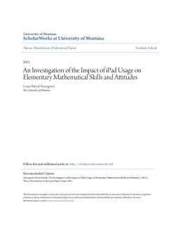 An Investigation of the Impact of iPad Usage on Elementary