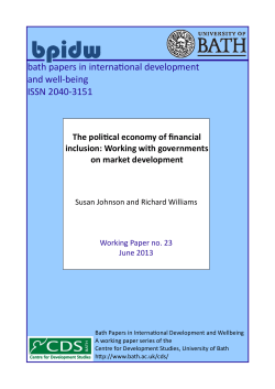 The political economy of financial inclusion