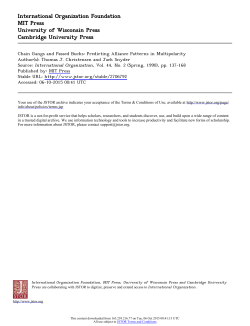 International Organization Foundation MIT Press University of